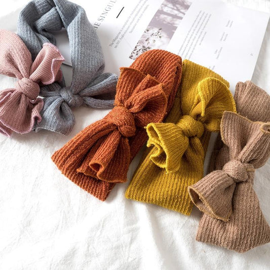 Modern Headbands Knitted Newborn Baby Bows Head Warm Headband Infant Toddler Hair Bow for Girls Kids