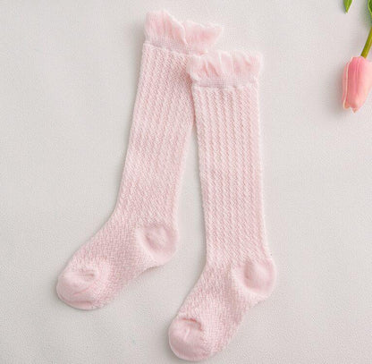 Modern Baby Girl Pure Cotton Summer High knee Mesh Breathable Cotton Long Girl Socks
