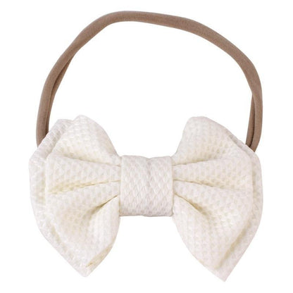 Luxury Cute Baby Girl Headband Ribbon Elastic Rope Big Bow Hair Band Candy Color Pony Tail Ties Ropes For Girls