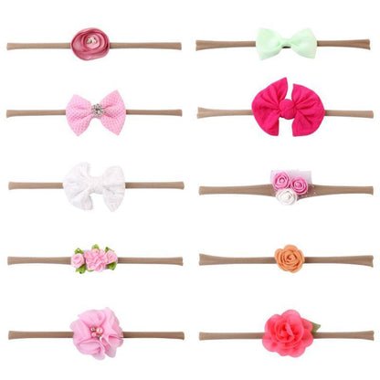 Luxury Modern 10PCS Set Kids Headband Bow For Girl Rabbit Ear Hairbands Turban Knot Kids Turbans Accessories  Headband