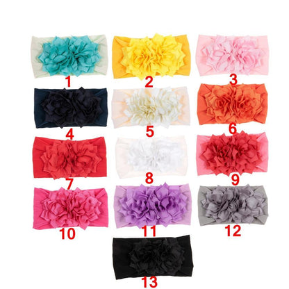 Cute 1PCS Baby Girls Lotus Flower Nylon Headband Knot Elastic Newborn Toddler Headwraps Kids Hair Accessories Gifts