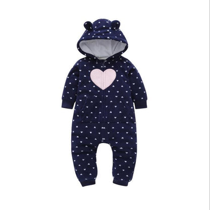 Modern Colorful Interesting Newborn Baby Unisex Warm Clothing Long Sleeved Cotton Romper For Kids