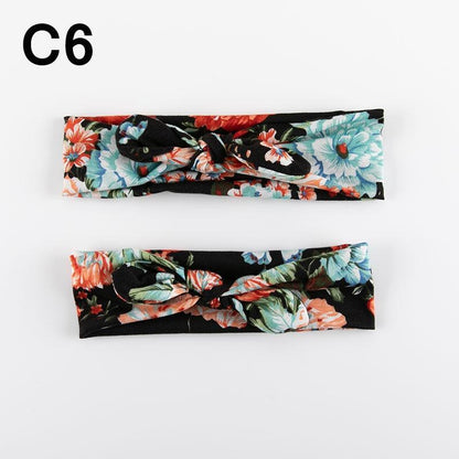 Modern  Mother & Baby Headbands Kids Girl Bow With Rabbit ear Print Floral Hair Bands Parent-Child Hair Accessories