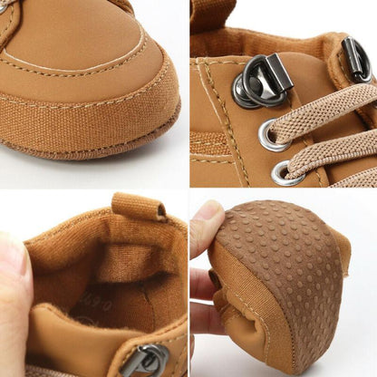 Warm Infant Baby First Walkers Soft Sole Newborn Leather High Top Non-slip Shoes Sneaker Baby Shoes