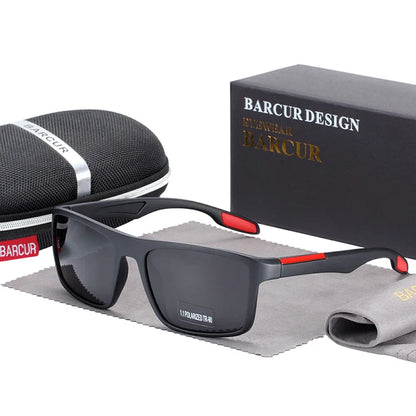 BARCURTR90 Ultralight Polarized Sunglasses for Men Vintage Square Eyewear with UV400 Protection for Summer