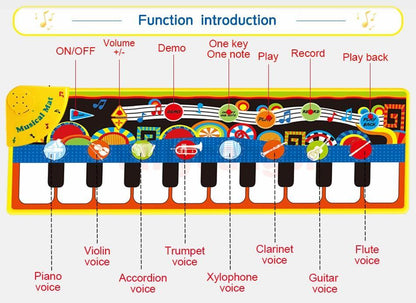 Musical Piano Mat Baby Play Mat Toy Musical Instrument Mat Game Carpet Music Toys Educational Toys For Kids