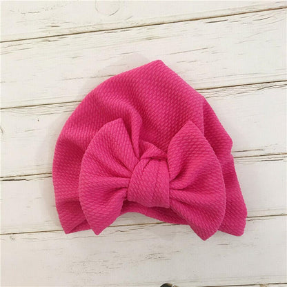 Elegant Winter Autumn Baby Girls Hat Big Bow Cotton Wool Knitted Thick Warm Baby Hat For Girls