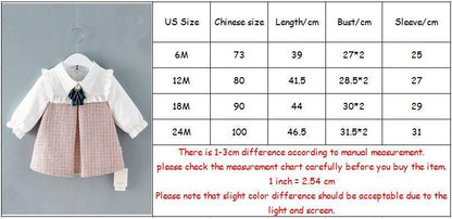 Modern Retro Vintage Handade Cute Newborn Infant Toddler Baby Girls Dress with A-line Lantern Sleeve For Girls Kids