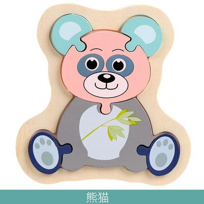 Wooden Children Colorful Animal Stevvex Puzzle for Toddler Creative Puzzle Early Educational Toys for Boys and Girls 2-4