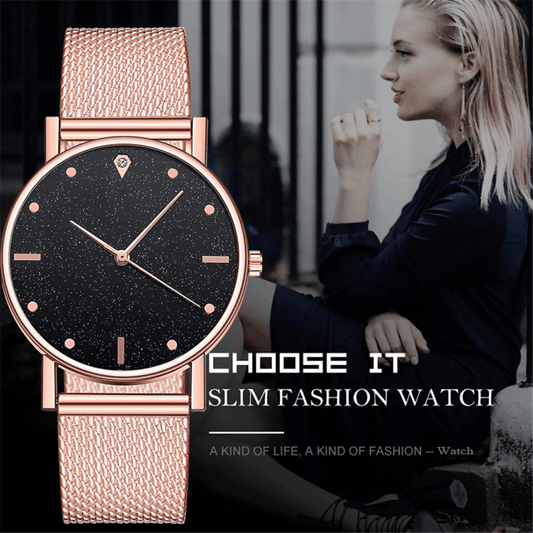 Cusual Ladies Watch Romantic Starry Sky Dial Women's Quartz Fashion Wristwatch For Women and Girls