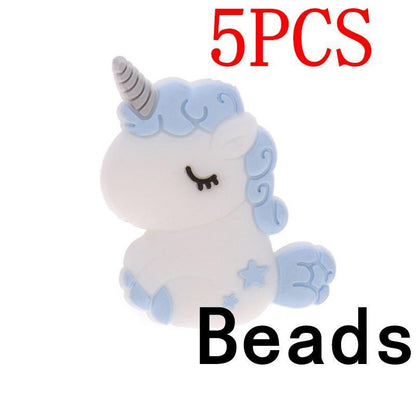 Silicone Unicorn Teether Beads Cute Cartoon Rodent BPA Free Baby Teething Toy For Baby and Kids