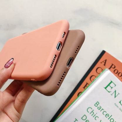 Ultra Thin Slim Fit Soft Grip Anti-Scratch Protective Cover Thicker Candy Phone Case for iPhone Soft Silicon Back Phone Cover for iPhone 12 13 Pro Max iphone Case