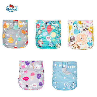 Modern Luxury Printed Baby Nappy 5pcs/Lot Washable Diapers Good Quality Pocket Diaper For Kids