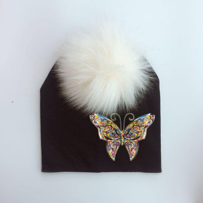 Fashion Baby Cap With Butterfly Toddlers Infant Bonnet Baby Hat For Boys and Girls Travel Hat Cap
