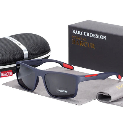 BARCURTR90 Ultralight Polarized Sunglasses for Men Vintage Square Eyewear with UV400 Protection for Summer
