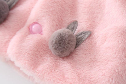 Princess Baby Girls Winter Thick Bownot Cloak Coat Flower for Childre With Flowers