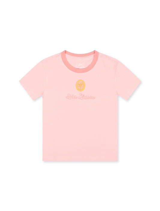 Nike Womens Sportswear Chill Cropped Knit Tee - Pink Glaze