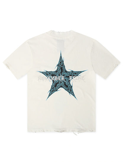 November Reign Storm Hand Shredded Tee - White