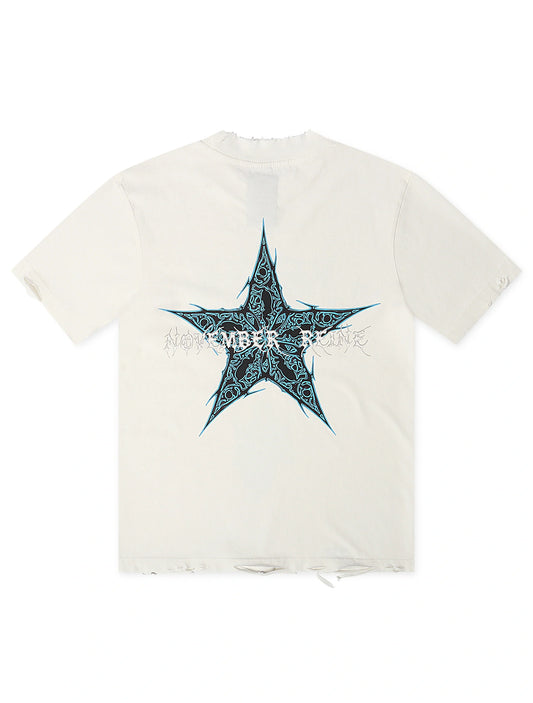 November Reign Storm Hand Shredded Tee - White