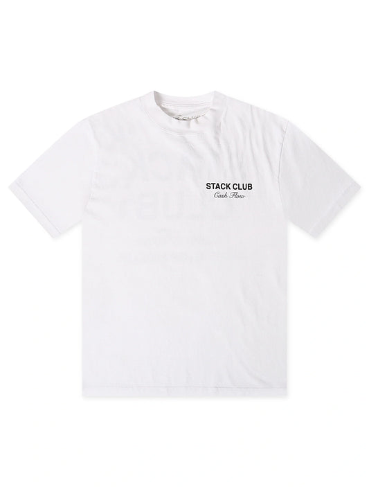 Stack Club Cash Flow Heavyweight Tee - White/Black