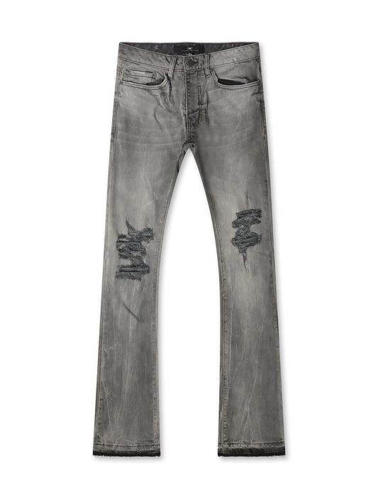 Jordan Craig Stacked Shredded Jeans - Smoked Gray