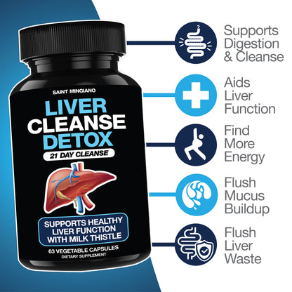 Liver Cleanse Detox & Repair - 21 Day Cleanse - Natural Liver Support Supplement with Milk Thistle