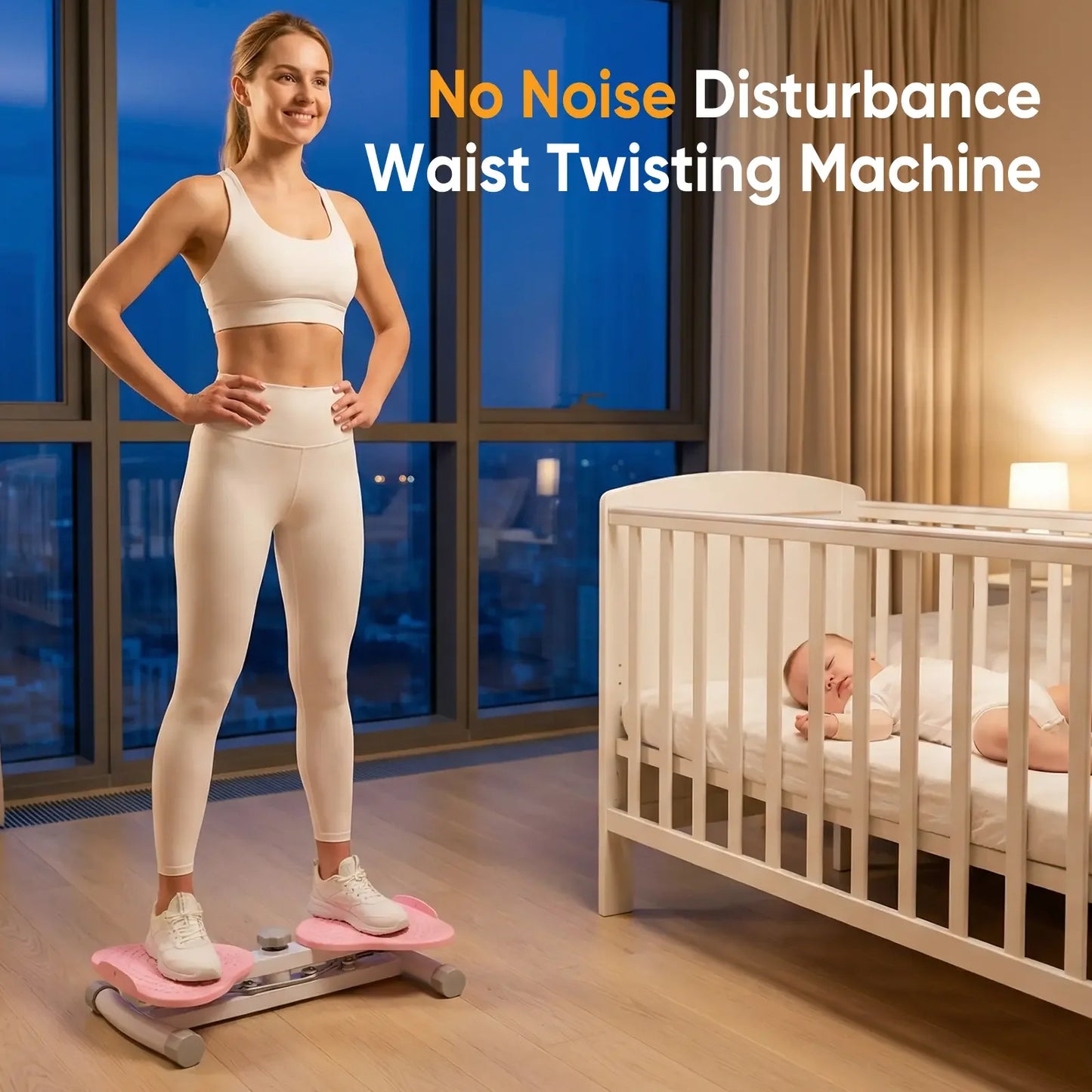 Waist Twister Machine Exercise, Ab Twister Board with 300 lbs Capacity, Quiet Home Gym Equipment for Core Whole Body Workout
