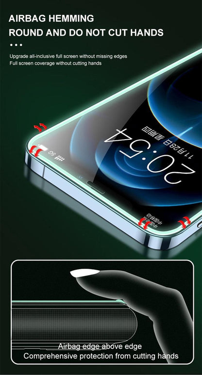 2Pcs Luminous Protective Glass For iPhone 14 13 12 11 Pro Max X XR XS Screen Protector For 7 8 6 Plus SE3 Glowing Tempered Glass  Luminous Glowing Tempered Glass Screen Protector for iPhone