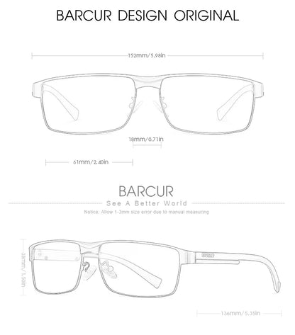 BARCUR Sunglasses Men’s Original Rectangle Fashionable Business Sunglasses – Polarized UV400 Protection for Driving Hiking Sports and Casual Wear – Trendy Fashion Shades Oculos De Sol with Anti-Reflective TAC Lenses