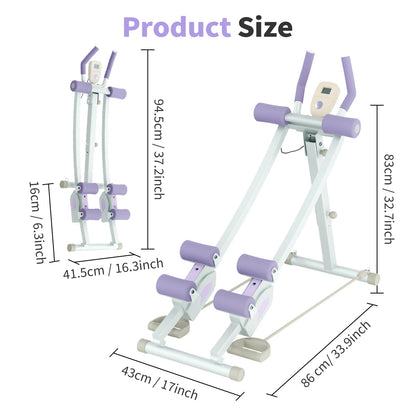 Abdominal Curling Exercise Machine Adjustable Dual Track Fitness Equipment Coaster Foldable Trainer Workout Core Ab For Home Gym