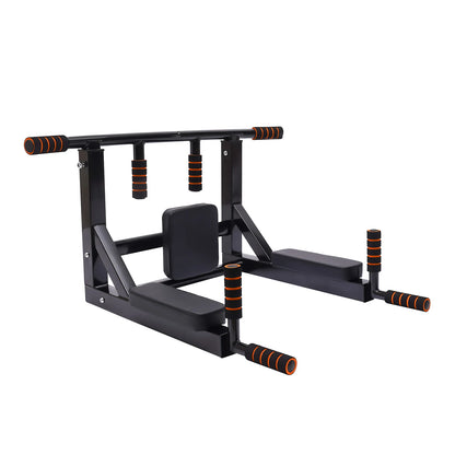 Wall Mounted Pull Up Bar Dip Stand, Indoor Home Gym Workout Equipment, 200kg Load-bearing Dip Station