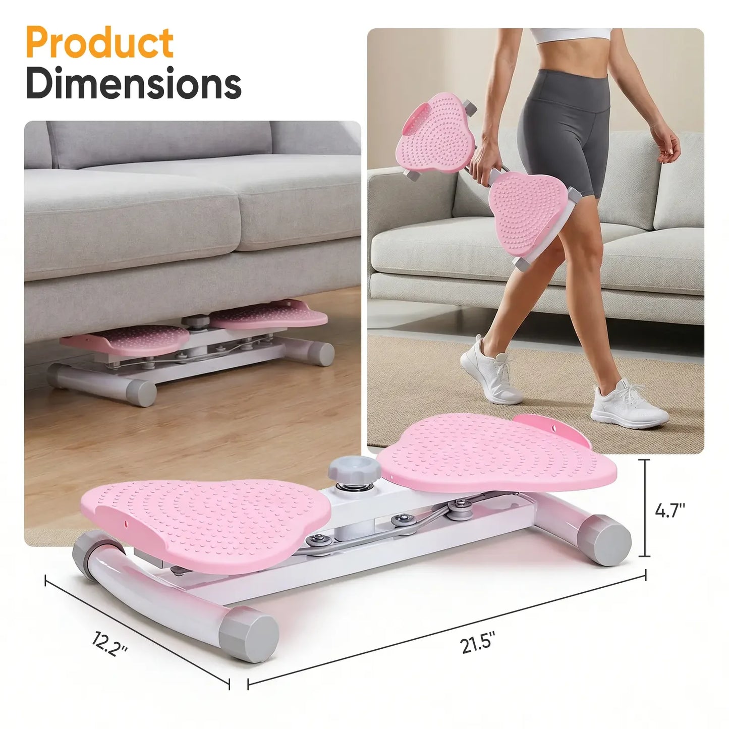 Waist Twister Machine Exercise, Ab Twister Board with 300 lbs Capacity, Quiet Home Gym Equipment for Core Whole Body Workout