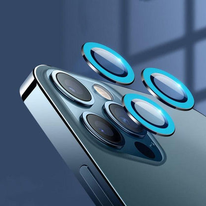 9H Tempered Glass Camera Cover Screen Protector Metal Individual Ring For iPhone Phone Glitter Camera Lens Protector Film For iPhone 14 13 12 11 Pro Max Luminous Lens Metal Glass Protective Cover
