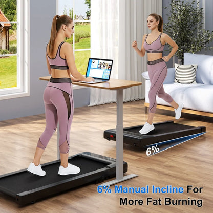 Foldable Treadmill 6% Incline 3.8mph/6kph Walking Pad for Home Treadmills LCD Screen 2.5HP Motor Exercise Machine Max 300lbs