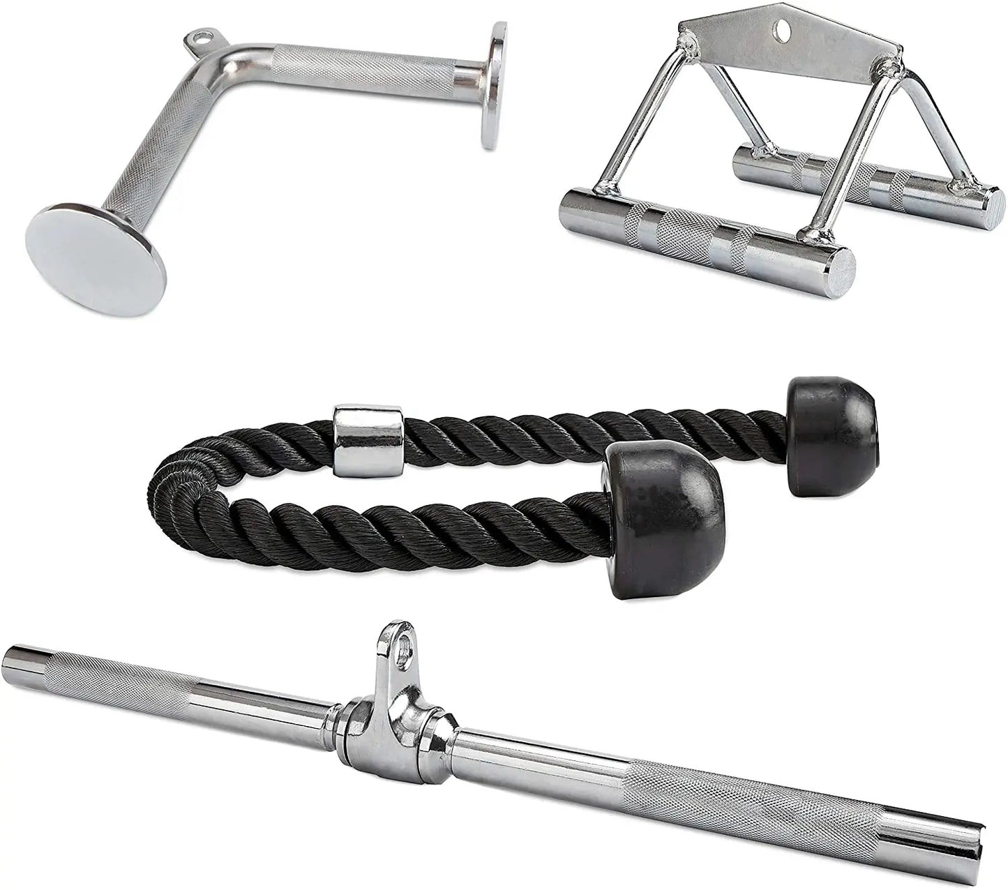 Tricep Press Down & LAT Pulldown Attachments ，Cable Machine Accessories，with V Handle, Rotating Bar, Tricep Rope, V-Shaped Bar，f