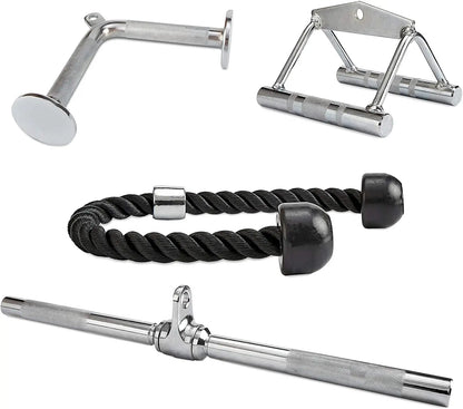 Tricep Press Down & LAT Pulldown Attachments ，Cable Machine Accessories，with V Handle, Rotating Bar, Tricep Rope, V-Shaped Bar，f
