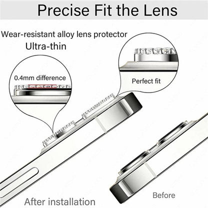 Bling Glitter 9h Hardness Drop-proof Metal Individual Ring Protector For Iphone 14 Pro Max Diamond Metal Camera Protector On For Iphone 14 Plus 14pro Max 14 Pro Camera Protector 3pcs/set Lens Glass
