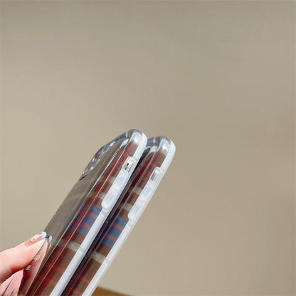 Cute Scottish Plaid Lattice Soft Case For Iphone 14 13 12 11 Pro Max X Xr Xs Max Lovely Dog Shockproof Protective Cover Checkered Plaid Soft Silicone Case