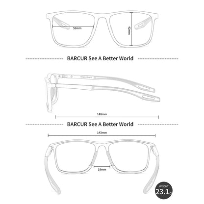 BARCUR Lightweight Sports Reading Glasses for Men & Women – Ultra-Light PC Frame Durable Presbyopia Eyewear with HD Transparent Acrylic Lenses – Comfortable Rectangle Readers for Casual Daily Wear and Outdoor Use