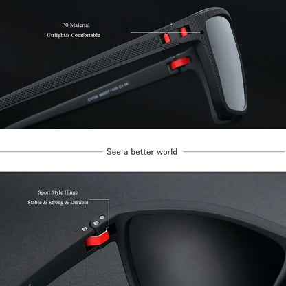BARCUR Classic Fashionable Men’s Polarized Sports Sunglasses – Durable Lightweight Rectangular Frame UV400 TAC Lenses Comfortable Fit Outdoor Eyewear for Hot Summer Days All Ages and Activities