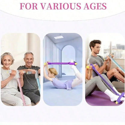 Pedal Resistance Bands With Handles, Durable 6-Tubes Multifunction Pedal Resistance Band, Natural Rubber Foot Pedal Resistance Bands, Fitness Resistance Bands For Abdomen, Waist, Arm, Leg
