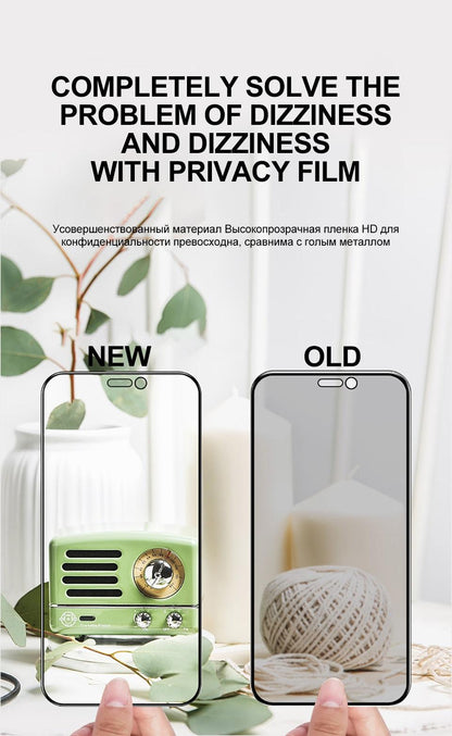 Full Cover Ceramics Privacy Glass For iPhone 12 11 13 Pro Max mini Screen Protector For iPhone XS MAX X XR 8 7 6 6S Plus SE 2020 Privacy Tempered Glass Screen Protector Alignment Frame Bubble Free Case Friendly Glass Screen Protector For iPhone