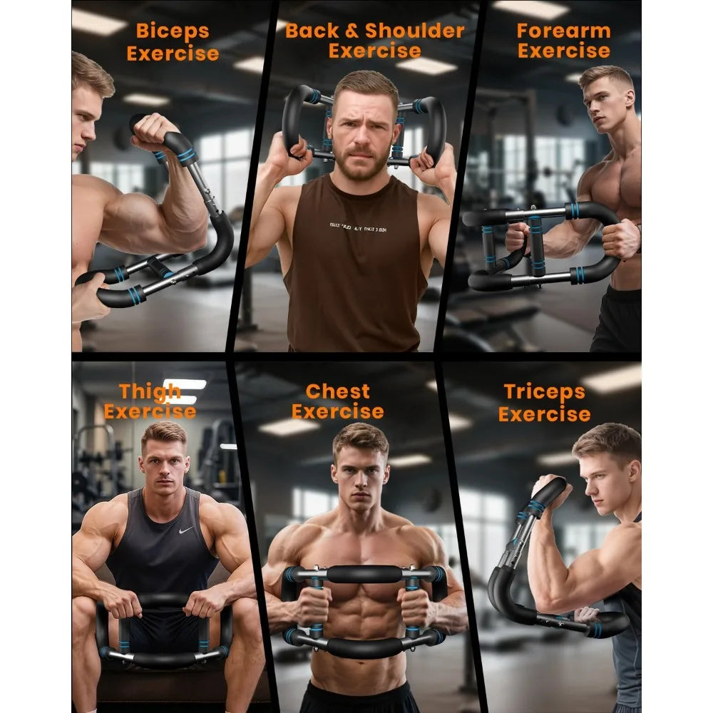 Twister Arm Trainer: 66-110lbs 3-Level Adjustable Chest Expander. Portable Spring Bar for Chest, Shoulder & Biceps. Safe.