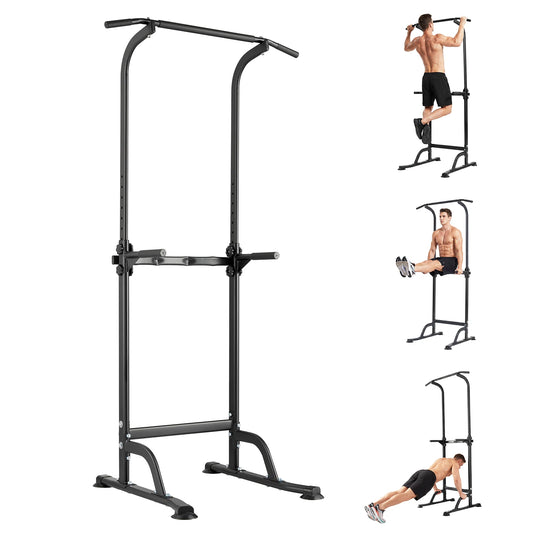 Pull Up Dip Station Power Tower — 330 LB Capacity, Adjustable Height | Home Gym