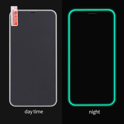 2Pcs Luminous Protective Glass For iPhone 14 13 12 11 Pro Max X XR XS Screen Protector For 7 8 6 Plus SE3 Glowing Tempered Glass  Luminous Glowing Tempered Glass Screen Protector for iPhone