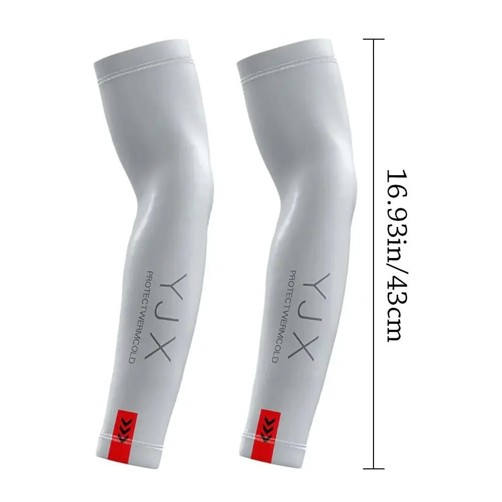 1Pair Summer Arm Sleeves for Running Outdoor Cycling Driving Breathable Ice Silk Elastic Sun Protection Men Women Arm Cover