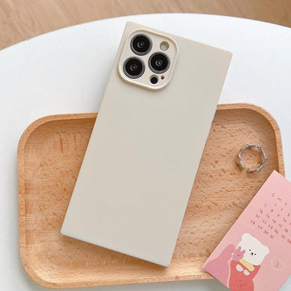 Fashion Candy Color Square Soft Silicone Phone Case For iPhone 13 11 12 Pro Max Bumper Shockproof Cover Square Silicone Camera Case Ultra Thin Lightweight Silky Soft Case Compatible with iPhone