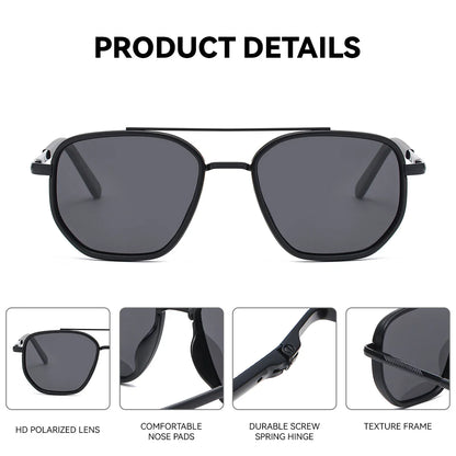 BARCUR Fashionable Trendy Polarized Sunglasses Polygon Frame with Delicate Thickened Striped Design – TAC Lens UV400 Protection for Driving and Outdoor Activities Women’s Fashion Sunglasses for Summer