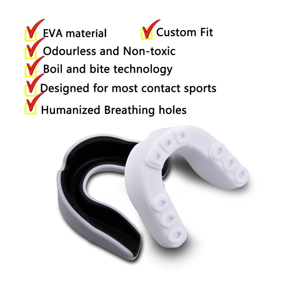 4 pieces; mouthguard suitable for long stick hockey, basketball, karate, martial arts, rugby, boxing, mixed martial arts