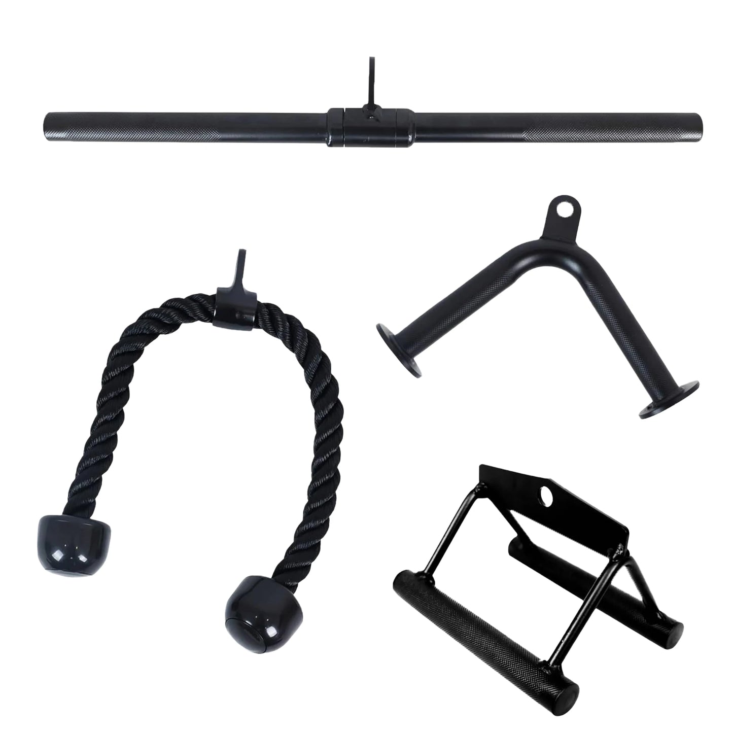 Tricep Press Down & LAT Pulldown Attachments ，Cable Machine Accessories，with V Handle, Rotating Bar, Tricep Rope, V-Shaped Bar，f
